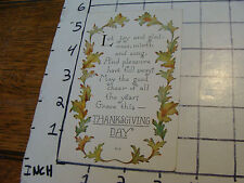 Vintage Postcard: THANKSGIVING DAY,  1915 f a owen co. dansville ny picture