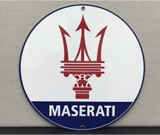 Vintage Reproduction Maserati Racing Advertising Green Garage Sign picture