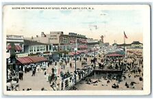 1922 Scene Boardwalk Steel Pier Exterior View Atlantic City New Jersey Postcard picture