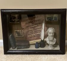 Charles Dickens Wood Frame Diorama w Bust Books Vintage Collector’s Wall Display picture