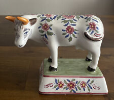 RARE Tiffany & Co. Faience Pottery Hand Painted Decorated Cow Figure picture