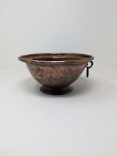 Vintage Turkish Hammered Copper Bowl Primitive Copper 9 3/4