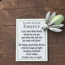 Ganz Lucky Little Firefly Charm/Token w/Poem Card Glows in Dark  picture