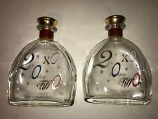 Rare set of 2 Tiffon XO Cognac Empty Bottles Decanter dated 2000 brass stopper picture