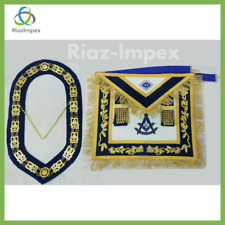 MASONIC PAST MASTER HAND EMBROIDERY APRON and CHAIN COLLAR picture