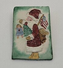 Vintage Rare Santa Claus Christmas Tree Brooch Pin  picture