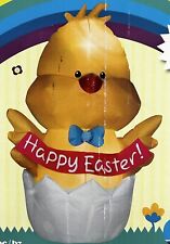 GEMMY AIRBLOWN INFLATABLE Happy Easter Egg Baby Chick Light Up 4FT TALL/ 48” picture