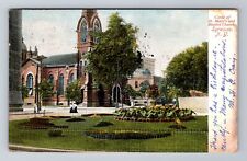 Syracuse NY-New York, Circle St. Mary's & Baptist Church, Vintage c1907 Postcard picture