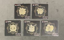 Lot Of 5 Pokémon 24k Gold Plated Sticker Officially Licensed Korea Gradable picture