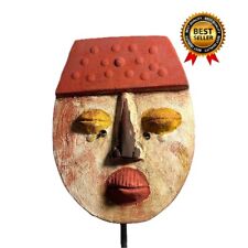 African Grebo Mask Wood Hand Carved Wall Hanging-905 picture
