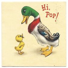 Vintage Father's Day Greeting Card 1950s Hi Pop Duck Duckling Retro Hallmark picture