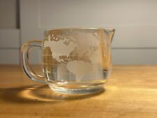 Vintage 1970s Nestle Clear Creamer World Map Globe Etched Glass Made In Japan picture