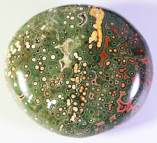 Collectibles  Natural Round Eye Ocean Jasper Agate Quartz Crystal Plam Stone picture