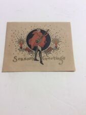 Vintage 1920s Christmas Greeting Card Sexy Woman Risqué picture