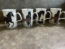 HENLEY COLLECTION COFFEE MUG CUP FINE BONE CHINA ENGLAND HORSE picture
