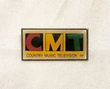 CMT Country Music TV Hat / Lapel Pin, Gold-Tone Enamel ‘MADE IN USA’ on Back picture
