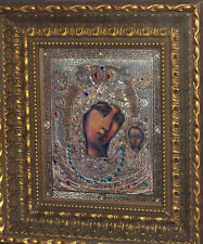 Framed relief pritned icon Virgin Mary Christ Child picture