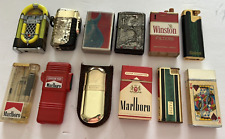 Vintage Lot of 11 Different Cigarette Lighters (Malboro, Winston, Etc.) picture