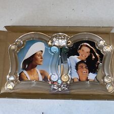 Mikasa Lead Crystal Vista Satin Double Picture Frame-Wedding, Family, Friends picture