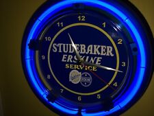 Studebaker Erskine Motors Auto Garage Bar Man Cave Neon Wall Clock Sign picture
