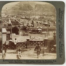 Port Arthur Manchuria China Stereoview c1904 Russo-Japanese War Docks Card A2395 picture