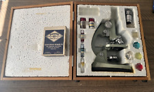 Vintage TASCO Deluxe High-Quality Microscope #981-5 w/Original Wood Case picture