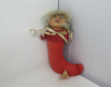 Tanglewood Forest Marci Wolfe Fantasy Mistletoe Elf In Stocking Ornament Signed picture