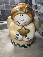 Vintage Angel w/ Star Cookie Jar Christmas Holiday Decor By Design Pac picture