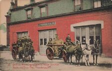 Horse Drawn Steam Fire Engine & Firemen Providence Rhode Island Vintage Postcard picture