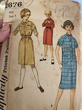 Vintage 1960’s Ladies Dress Pattern 2676 Size 7 Cut And Complete  picture