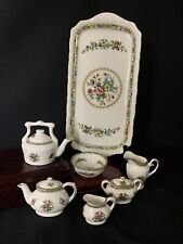 Coalport Ming Rose Miniature Tea Service 10 Piece England Rare Discontinued picture