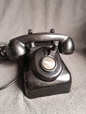 Vintage Leich Black Hand Crank Art Deco Desk Telephone Phone Antique Office picture