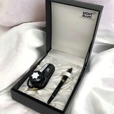 Montblanc Meisterstuck 146 Black & Gold 14K Fountain Pen EF Nib Ink Set Boxed picture