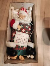 Vintage Telco Motion-ettes SLEEPING SANTA Animated Snoring Whistling In Bed picture