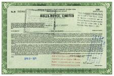 Rolls-Royce, Limited - Automotive Stock Certificate - Luxury Car Maker - Automot picture