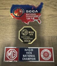 Original 1972, 1975, and 1976 SCCA MG National Championship Stickers EXCELLENT picture