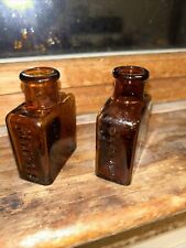 Bell-ANS Amber Small Miniature Orangeburg New York Medicine Bottles Vintage picture