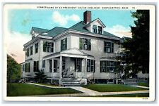 c1930's Former Home Of Ex President Calvin Coolidge Northampton MA Postcard picture