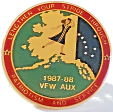 VFW Auxiliary 1987-1988 Lengthen Your Stride Through Service  Lapel Pin (072423) picture
