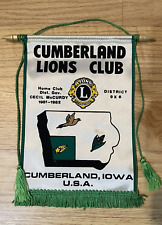 Vintage Lions Club International Banner Flag Cumberland Iowa 1981-82 picture