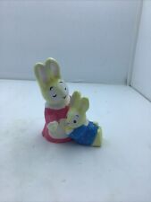 Enesco Mother Rabbit And Baby Ceramic Figurine 1984 picture