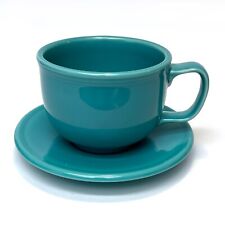 Homer Laughlin Fiesta Turquoise Retired 18-Ounce Jumbo Cup and Jumbo Saucer Set picture