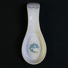 Vintage Country Goose Spoon Rest 1980's Blue White Ceramic Kitchen picture