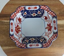 Takahashi San Francisco Japan Trinket Tray Soap Dish Blue White Red Ceramic  picture
