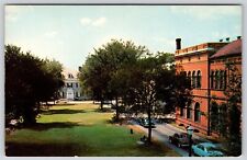 Quadrangle Rear Library Springfield Massachusetts Aerial View Old Cars Postcard picture