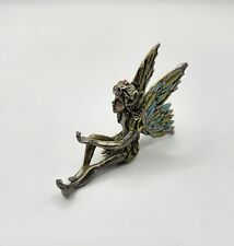 Pewter Angel Fairy Sitting with Open Hand 2in picture