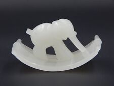 HTF Depression Era WHITE Glass Ink Blotter, ELEPHANT, Made in Japan picture