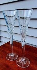 Waterford Crystal Wishes Toasting Flutes Happy Celebration Pair NWOB Flawless picture