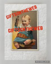 1880s Burdock Blood Bitters Quack Ad Victorian Trade Card Boy with Bottle Maine picture