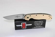 Ontario RAT-1 Folding Knife Plain AUS8 Steel Tan Nylon Handle 8848 DT picture